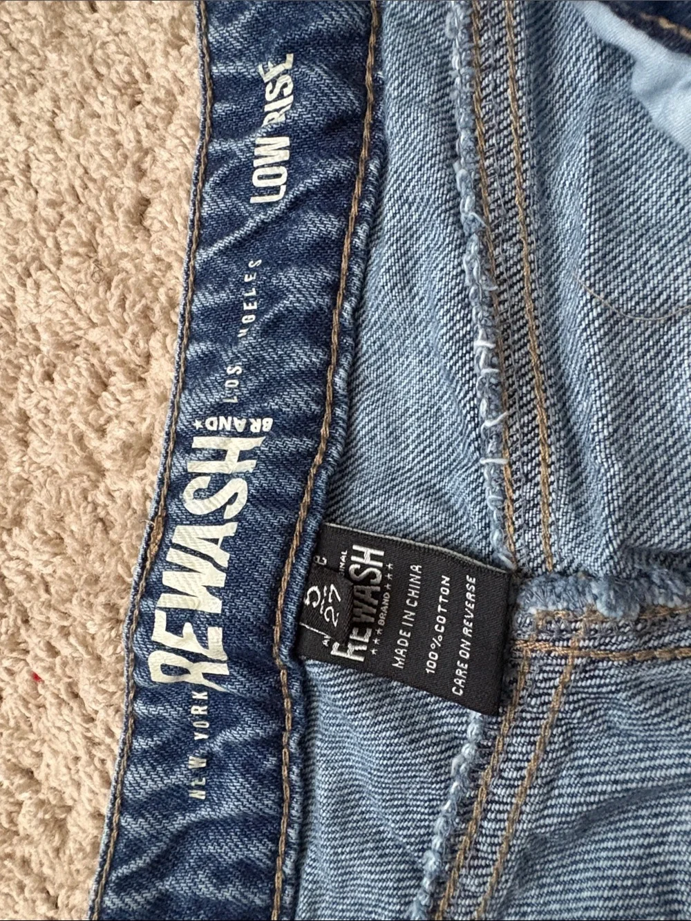 Rewash Light and Mid Blue Low Rise Jeans